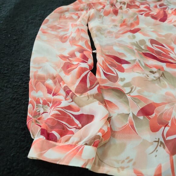 East 5th Womens Button Up Blouse Multicolor Size M Polyester Chiffon Collar - Picture 12 of 12